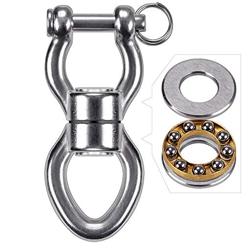 SELEWARE Heavy Duty Bearing Swing Swivel, 360° Rotation Hanging Accessory | Quiet Smooth Rotation, Supports Up to 1200LB, 1 Pack, Removable Buckle for Swings, Hammocks, Tire Swings and Heavy Bags - color: Swivel (D) Only