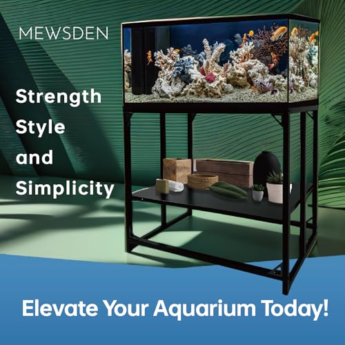 Fish Tank Stand,10 Gallon Heavy Duty Metal Aquarium Stands, Reptile Tank, Turtle Tank, Breeder Tank Stand, 220LBS Capacity Terrarium Stand Rack with 2-Tier Storage Shelves (Black, 24.8"x9.2"x30") - color: Black, size: (10 Gallon)24.8"x9.25"