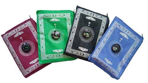 4pcs Pocket Waterproof Muslim Prayer Mat Light Prayer Rug with Compass