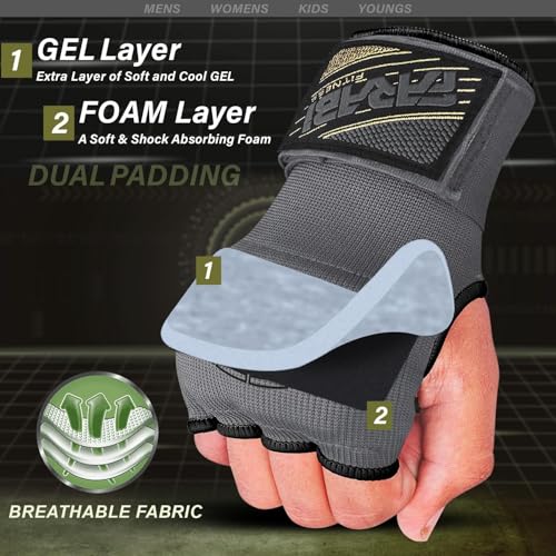 FARABI Kids Hybrid Boxing Inner Gloves Punching Boxing Gloves - color: Grey