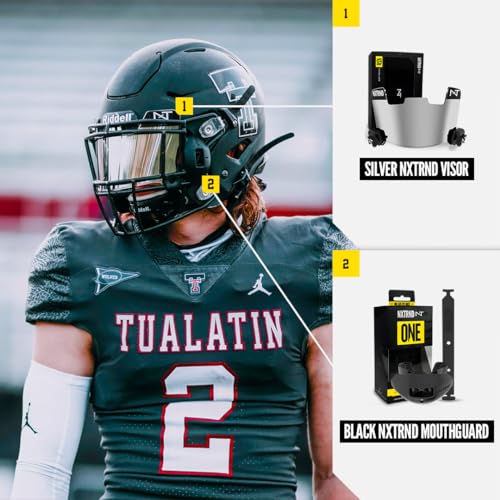 Nxtrnd One Football Mouth Guard, Strap Included, Fits Adult & Youth (Black) - color: Black