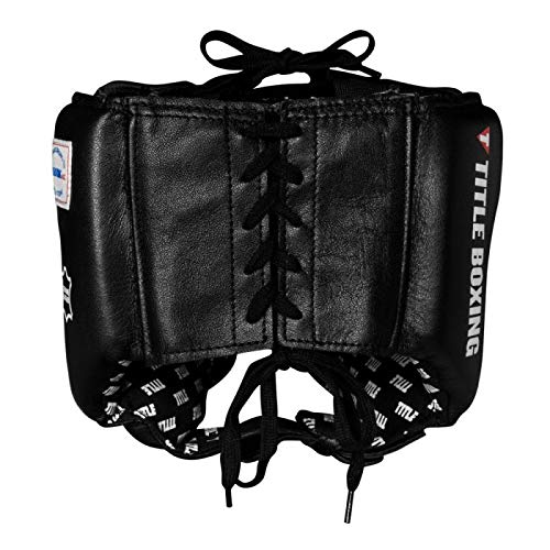 Title Boxing Amateur Competition Headgear (w/Cheeks) - Boxing Headgear, MMA Headgear, Sparring Gear, Headgear Boxing Sparring, Boxing Head Gear, Sparring Headgear, Muay Thai Headgear - color: Blank Black, size: Large