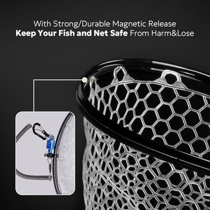 SF Fly Fishing Landing Net Soft Rubber Mesh Trout Net Catch and Release Net - style: Carbon Fiber Combo Medium