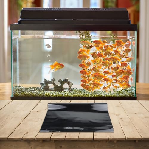 Black Aquarium Background Static Cling Fish Tank Backdrop, PVC Waterproof Wallpaper for Enhancing Aquatic Aesthetics and Hiding Wires(50 * 200cm) - size: 50*200cm
