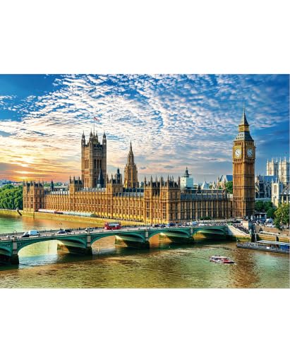 1000 Piece Jigsaw Puzzle for Adults, Impossible Puzzle Big Ben in London - color: Westminster London, England