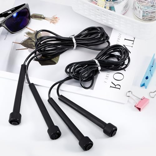 10 Pcs Jump Ropes, Adjustable Jumping Ropes, Black | Plastic Handles, Skipping Rope for Fitness Exercise, Lightweight Speed Rope for Kids Men Women