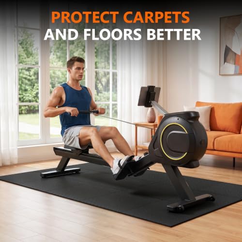 THAILE Gym Equipment Mat, 79" x 39"x 0.16" Exercise Equipment Mat | Heavy-duty floor protector for treadmills, ellipticals, bikes and weight equipment; reduces vibration, noise and floor damage - size: 79L''×39W''×0.16''