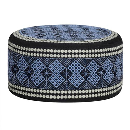 Muslim Prayer Hat for Men Worship Hat Islamic Muslim Prayer Hats Cap Beanie Headwear for Ramadan Eid - color: Blue