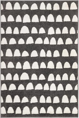 Rugs.com Whimsy Kids Collection Rug – 4x6 Dark Gray Medium-Pile Rug Perfect for Entryways, Kitchens, Breakfast Nooks, Accent Pieces - color: Dark Gray, size: 4' x 6'