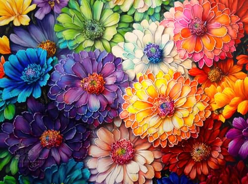 Cross & Glory | 1000 Piece Jigsaw Puzzles for Adults | Rainbow of Flowers - color: Rainbow of Flowers