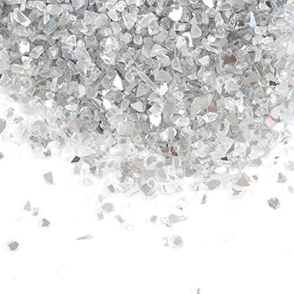 Shiny Stone High Luster Reflective Fire Glass Gravel,Fire Gems,Fire Drops,Fire Glass Pebbles Stones Beads Chips for Fire Pit Fish Tank Aquarium Garden,3-6mm 305g/0.67lb (Both Side Mirror) - color: Both Side Mirror