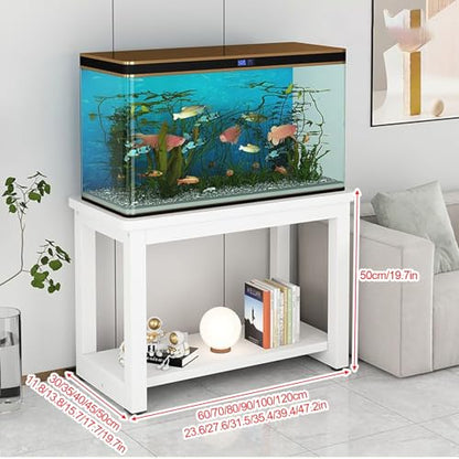 Double-Tier Fish Tank Stand, Heavy-Duty Aquarium Stand, With Shelving Unit, Features Non-Slip Pads, Reptile Enclosure Stand, Suitable For Fishkeeping, Turtle Keeping(Black+Black,23.6x11.8in) - color: Black+Black, size: 23.6x11.8in