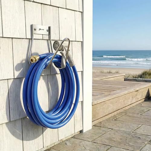 JBscoop Garden Hose Holder Stainless Steel Small Wall Mount Garden Hose Hook, Ideal for Water, Air, Hydraulic Hose, Ropes, Extension Cords Heavy Duty & Rust Proof, Size:6.3x7x6.3 Set of 1
