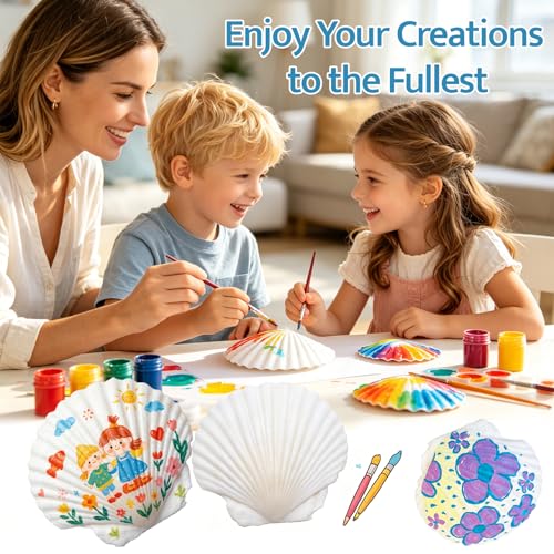 SINKOO 8PCS Large Scallop Shells 4"-5", Natural White Seashells for Crafts | Scallop Shells for Crafts, Painting, Home Wedding Decor