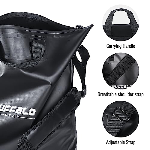 Fish Tournament Weigh in Bag for Bass Fishing, Heavy Duty Fish Bag for Caught Fish Waterproof,Leakproof,Puncture Resistant - color: Black-24×25in