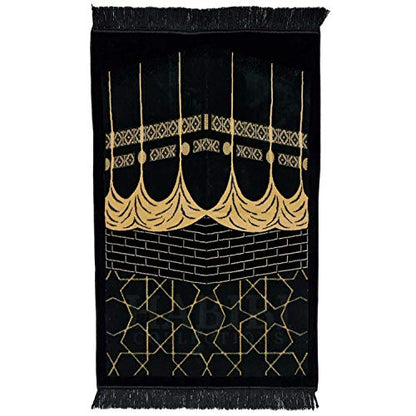 Luxury Islamic Kaaba Prayer Mat Gold Black Grey