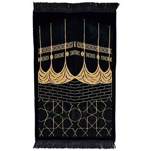Luxury Islamic Kaaba Prayer Mat Gold Black Grey