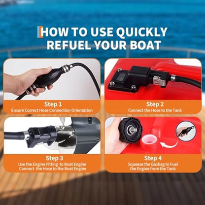 Marine Tank, 3 gal Marine Portable Tank Outboard Marine Boat Transfer Tank with 9.8 ft Hose, Gauge for Outboard Engine Boats, Yacht, Fishing Boat, Deck Boat, Red - size: 3 Gallon