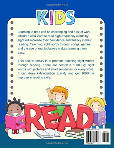 Sight Word Kindergarten and First Grade Colorful Picture Flash Cards English Arabic: Learning to read basic vocabulary card games. Improve reading ... sentences kids books for kindergarteners