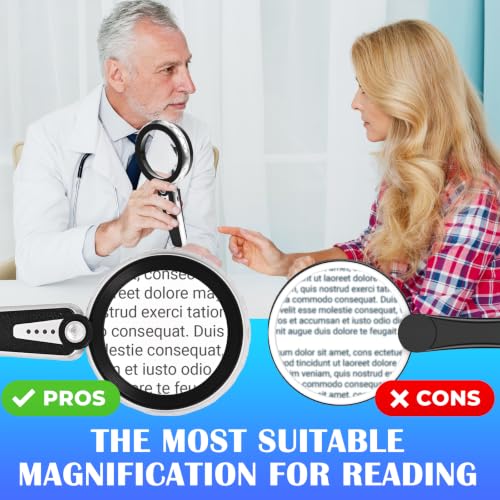 45X Magnifying Glass with Light, 4.6-Inch 1200mAh USB Rechargeable, 6 Color Modes for Low Vision Seniors, Reading, Jewelry & Coin Appraisal - Black Silver - color: Black-silver