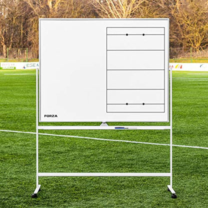 FORZA Double-Sided Wheeled Coaching Whiteboards | Dry Erase Board Equipped with Magnetic Markers, Pen & Eraser [60in x 47in or 35.4in x 24in] (Rubgy, 60" x 47") - size: 60" x 47", style: Rubgy