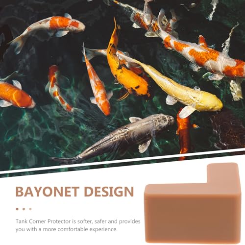 6pcs Silicone Corner Protectors for Aquarium Tank and Furniture Edges, Medium Brown Soft Bumper Guards for Pet Carriers and ’ Table Safety