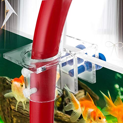 2 PCS Acrylic Aquarium Pipe Clip Clamp Holder, Transparent Acrylic Water Tube Soft Pipe Fixture for Fish Tank Aquarium Holding Doing Pump Soft Hose (Single Hole) - size: Single Hole