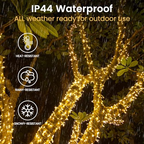 33FT 100 LED Battery Operated Christmas String Lights 8 Modes Twinkle Light - color: Warm White, size: 1PK(100LED)