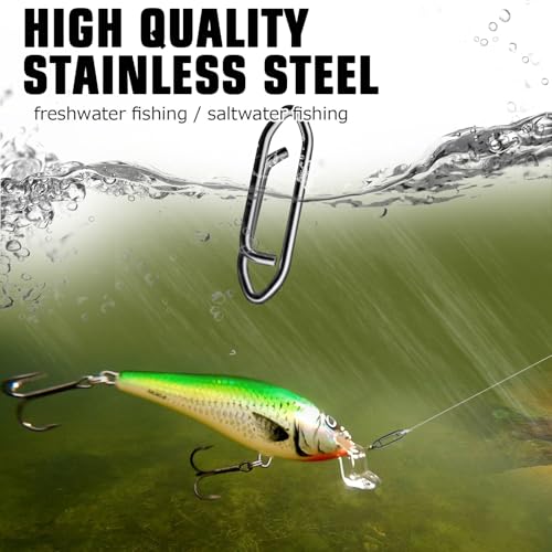 High Strength Fishing Snap Saltwater Stainless Connector Snaps Swivels Tackle Steel Power Fishing Clip Lure Quick Change Black Nickel - size: Size000 (35lb) 50 pcs