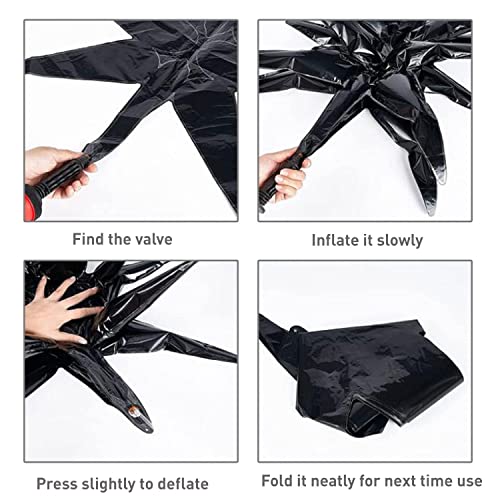 6 Pcs Black Star Foil Balloons One-Piece 14-Pointed Star Balloon 4D Starburst Cone Mylar Balloon 22inch Christmas Birthday Wedding Wedding Anniversary Party Supplies(Black) - color: 22 Inches Black