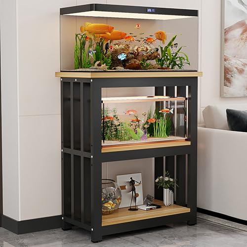 Aquarium Stand for 12-20 Inch Tanks, Multi-Tier Steel Storage Shelf with Adjustable Panels - Versatile Reptile Terrarium Rack for Home and Office Use - color: #D, size: 60x30x100cm/24x12x39in