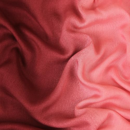 Modal Feel Hijab Scarf for Women, Lightweight Ombre Dual Color - color: 9#redpink