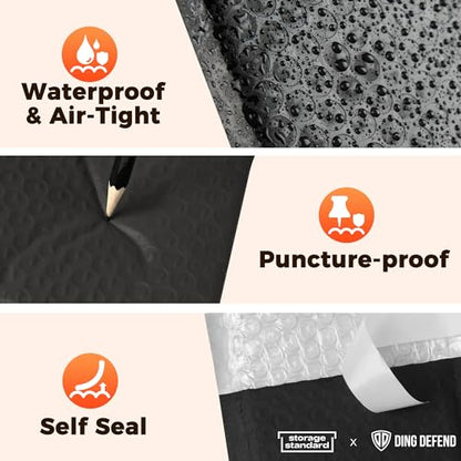 510-Pack Bubble Mailer 4'' x 8'' - Self-Sealing Waterproof Small Mailing Envelopes Padded Lightweight Shipping Bags for Accessories, Small Parts, Jewelry, Trading Cards, Compact Items 4x7 Usable Space - color: Black - 510 Pack