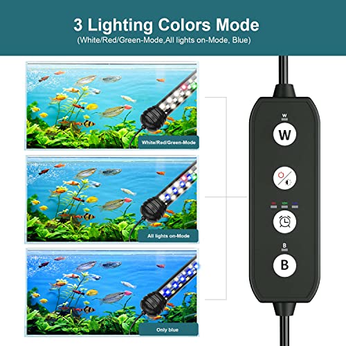 SEAOURA Submersible Led Aquarium Light for Fish Tank, 7 in Fish Tank Light | IP68 Waterproof Aquarium Plant Light with Timer, Auto On/Off, 3 Light Modes-Full Spectrum, Daylight, Moonlight, 10 Dimmer, 5W - size: 7 inch for 7.8-17inch tank