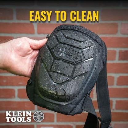 KLEIN TOOLS 60895 Knee Pads for Men and Women, Heavy Duty Semi-Round Stabilizer Gel Knee Pads with Adjustable Elastic Straps, for Construction, Flooring, Gardening, Black - size: Stabilizer