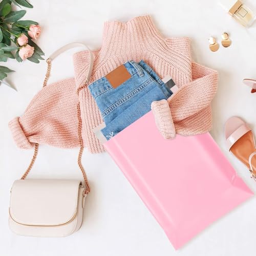 Metronic Poly Mailers 12x15.5 1000 Pack, Strong Adhesive Shipping Envelopes for Clothing, Medium Bulk Shipping Bags for Small Businesses, Mailers Poly Bags, Packages Bags Light Pink - size: 12x15.5 1000PC