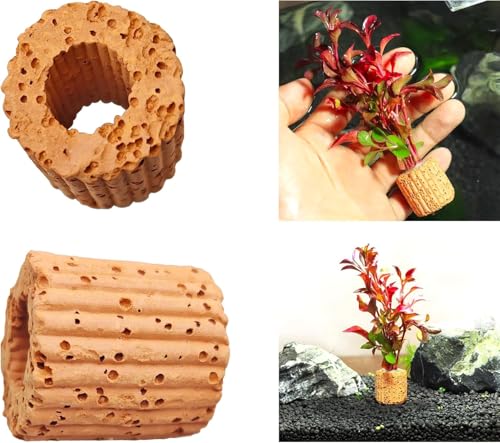 10PCS Aquatic Plant Cultivation Fixing Ring, Ceramic Aquarium Plant Weight, Used for Aquarium Decoration - Light Brown Aquatic Plant Anchor