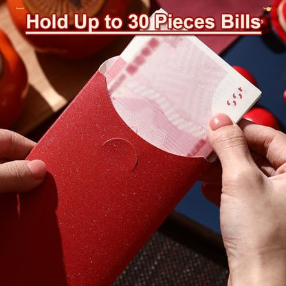 Chinese New Year Red Envelopes, 6 Pack Traditional Lunar New Year Money Packets, Hongbao for Spring Festival and Lantern Festival (Panda 1)