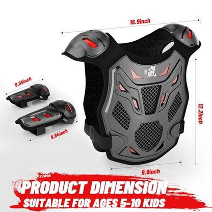 Kids Dirt Bike Gear - ROPPONGI Ran Series Thicken and Breathable Motocross Armor Suit for Boys and Girls, Youth Cycling Chest Protector for Mountain Biking and Motocross Riding