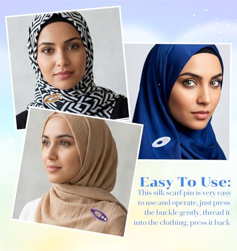 12 Pcs Hijab Pins for Women, Non-Slip Rustproof Colorful Plastic Scarf Clips, Muslim Women Hijab Pins Accessories for Hijabs, Shawls & Pashminas