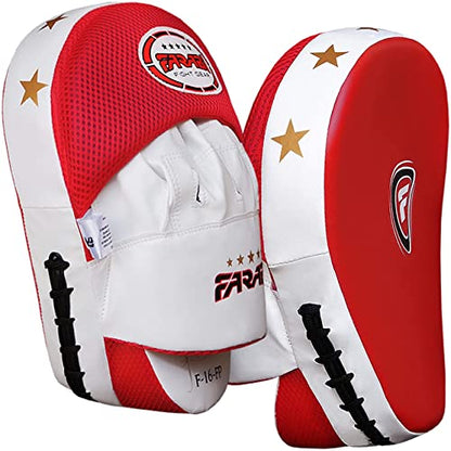 Boxing Pads Durable Curved Boxing Mitts — Lightweight Punching Mitts MMA, Muay Thai Training, Kickboxing Martial Arts & Sparring Pads - color: Red
