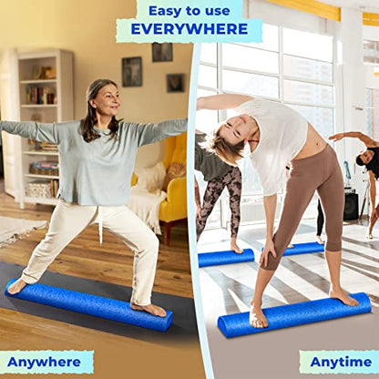 Yes4All High-Density EPP Half Round Back Roller Foam, Exercise Foam Roller for Yoga, Pilates & Stretching - 12, 18, 24, 36 inch - color: Blue, style: 12 inch