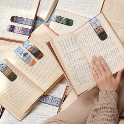 Zonon 48 Pcs Bible Verse Magnetic Christian Bookmarks Clips Forest Style - style: Forest Style