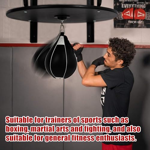 Wall Mounted Speed Bag Platform with Speed Ball, Heavy Duty Iron Boxing Training Kit for, Punching & Coordination, Home Gym Workout Equipment