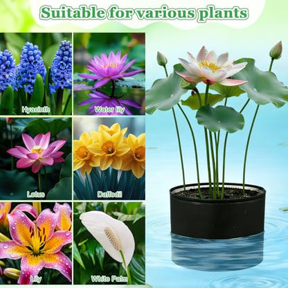 4 Pcs Large Aquatic Pond Planting Bags 10 x 12 Inch Reusable Fabric Pond Plant Pots 5 Gallon Breathable Aquatic Plant Basket Grow Bags for Bog Plants Water Lily Lotus Garden - size: 10 x 12 inch