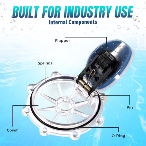 Replacement 263042Z 2-Way Pool Check Valve Cover with Flapper Assembly for 263042 – Compatible 2" Check Valve Kit (Not for FullFLOXF 263060/263077) – Durable Transparent Pool Valve Cover