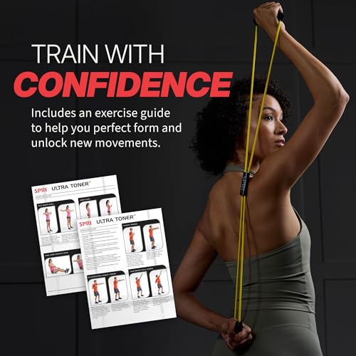 SPRI Ultra Toner Resistance Band, Figure-8 Cord (Multi 4-Pack) | Figure-8 Resistance Cord | Arms, Shoulders & Upper Body | Comfort-Grip Handles | Available in Multiple Resistance Levels