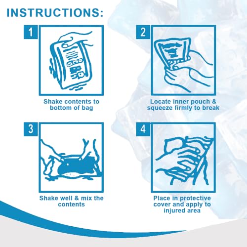 Primacare PCP-45 Instant Cold Packs (4” x 5”) – 24 Disposable Ice Packs with Non-Woven Covers for Pain Relief, Swelling, Inflammation, Sprains, Toothaches, First Aid, for Athletes & Outdoor Activities - size: 4" x 5"
