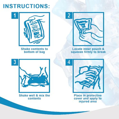 Primacare PCP-45 Instant Cold Packs (4” x 5”) – 24 Disposable Ice Packs with Non-Woven Covers for Pain Relief, Swelling, Inflammation, Sprains, Toothaches, First Aid, for Athletes & Outdoor Activities - size: 4" x 5"