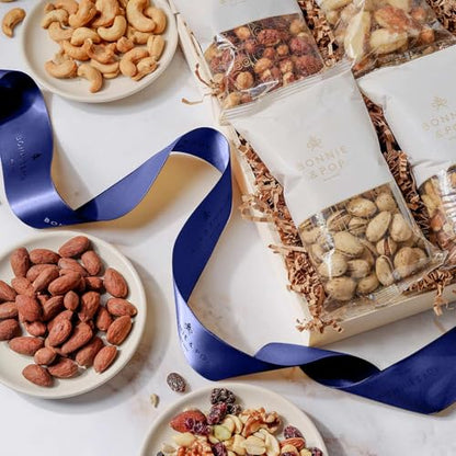 Fathers Day Gift Basket, Nut Gift Basket in Reusable Wooden Crate, Healthy Gift Option, Gourmet Snack Food Box, with Unique Flavors, Great for Dad, Father, Grandfather, Bonnie & Pop - style: Father's Day